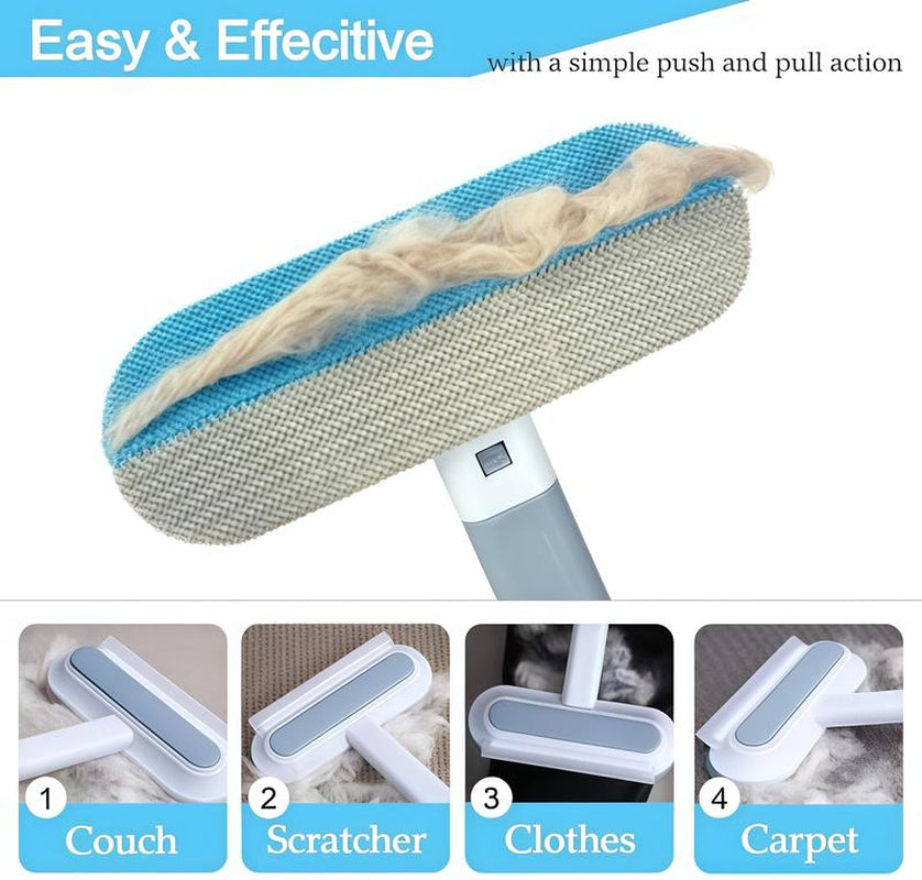 Pet Hair Remover for Furniture, Reusable, Washable Lint Brush for Dog and Cat Hair - Long Handle Design, Gentle on Couches, Carpets, Clothes, Bedding