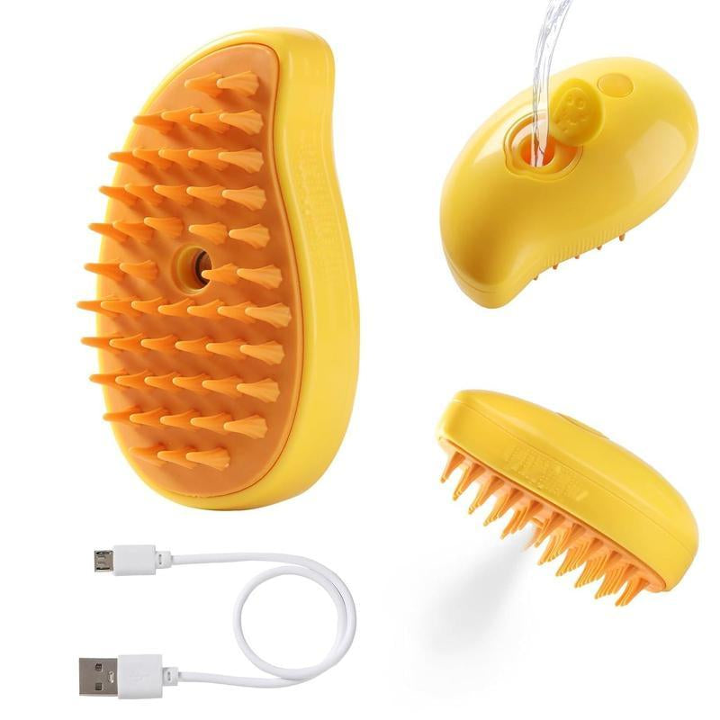3-In-1 Steamy Pet Brush for Cats & Dogs - Adjustable Deshedding Comb with Steam Cleaning & Massage, Cordless Rechargeable Grooming Tool for Home & Furniture