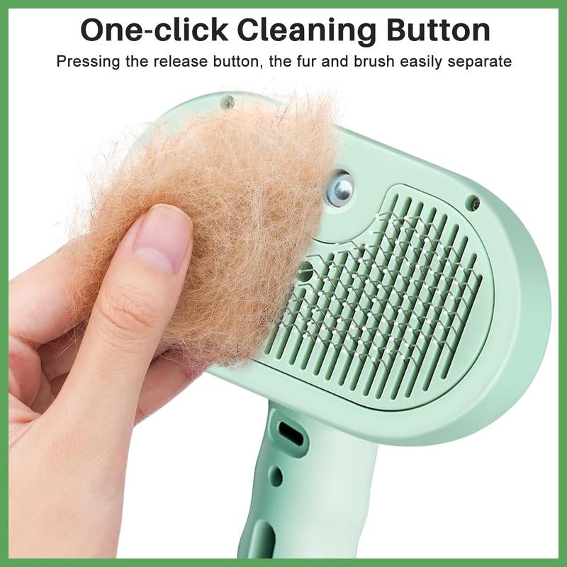 3 in 1 Cat Hair Brush, Pet Spray Hair Removal Comb for Shedding and Grooming, Water Brush for Cats Dogs Small Animals Long Short Haired with One-Click Release Button