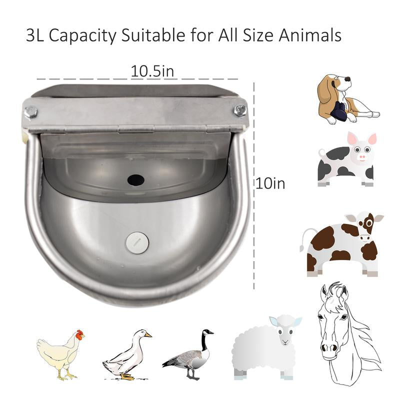 Automatic Dog Water Bowl Dispenser Stain-Less Water for Chicken and Duck