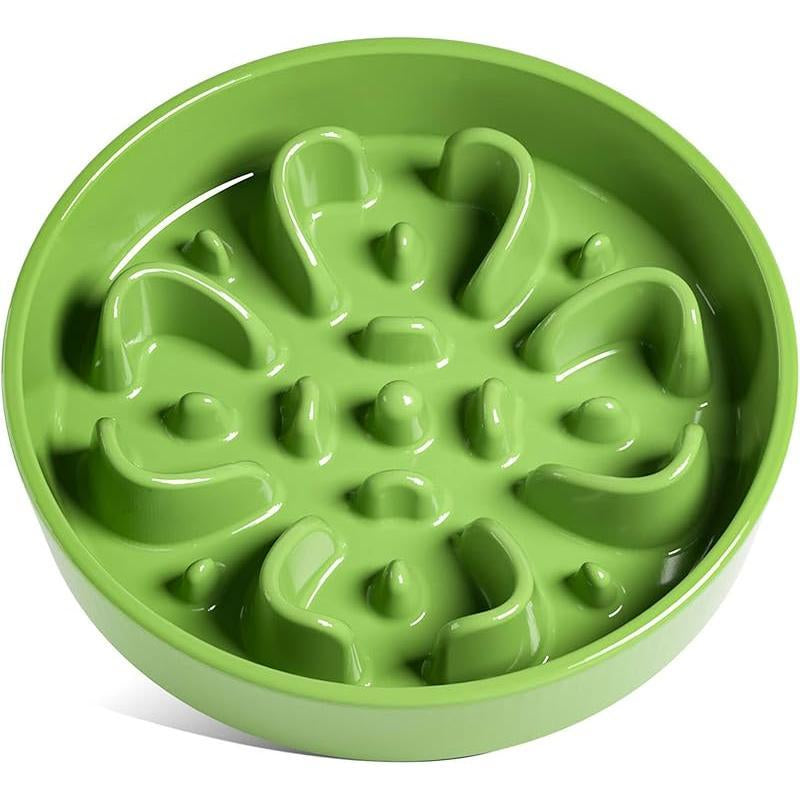 Ceramic Slow Feeder Dog Bowls Small Breed, 0.6 Cups Dog Food Dish for Fast Eaters, Puzzle Bowl for Small Dogs and Cats,Purple Feeding Pet Supplies