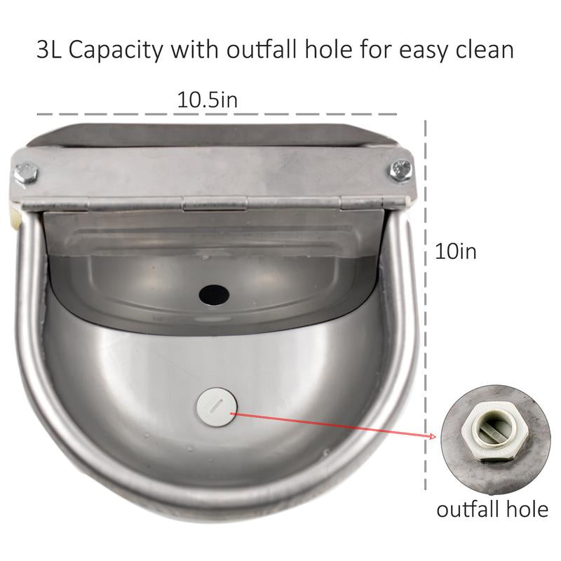 Automatic Dog Water Bowl Dispenser Stain-Less Water for Chicken and Duck