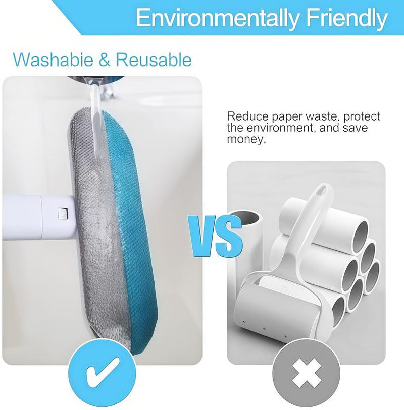 Pet Hair Remover for Furniture, Reusable, Washable Lint Brush for Dog and Cat Hair - Long Handle Design, Gentle on Couches, Carpets, Clothes, Bedding