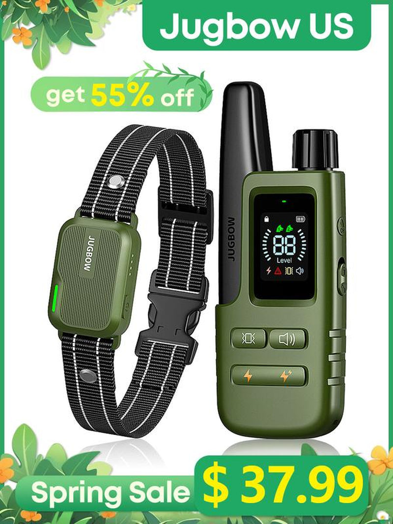 JUGBOW Dog Training Collar 3300FT Dog Training Behavior Aid, Remote IPX7 Waterproof with 4 Training Modes, Rechargeable E-Collar DT61
