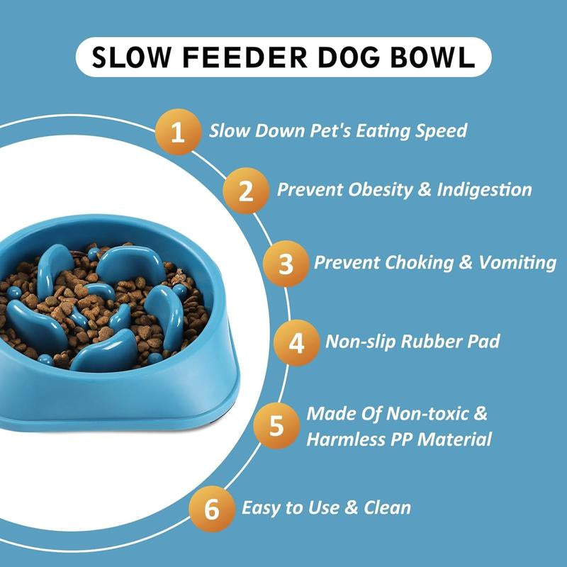 2 Count Slow Feeder Bowls, Pet Supplies That Slow down Eating, Bowls, Maze Puzzle Feeder for Medium Breed