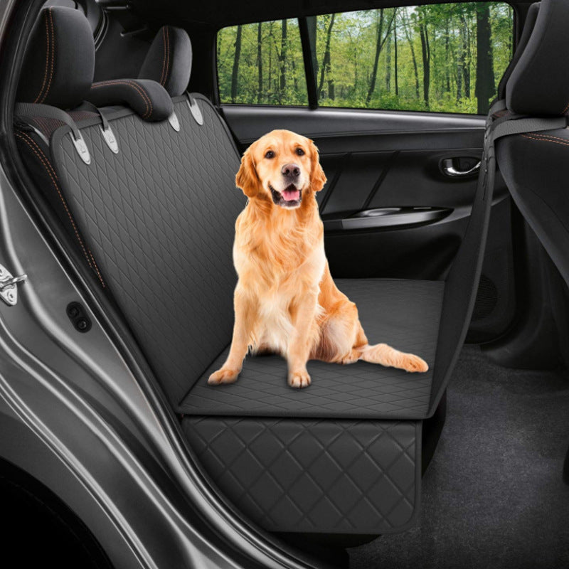 Copertina per sedile auto per cani con vista in rete, amaca trasportino per animali domestici, protezione di sicurezza per sedile posteriore con cerniera e tasca per viaggi.