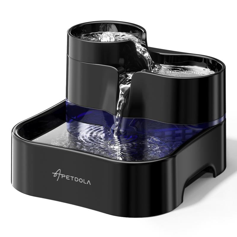 Apetdola Catscade Ultrafiltration Cat Water Fountain, Multi-Level Design with 3 Drinking Areas, 101Oz/3L Indoor Pet Fountain for Cats and Dogs Water Fountain