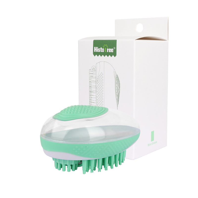 Spazzola da bagno per cani e gatti 2 in 1, pettine massaggiante SPA per animali domestici in silicone morbido, strumento per la toelettatura e la pulizia del pelo, accessori per animali domestici.