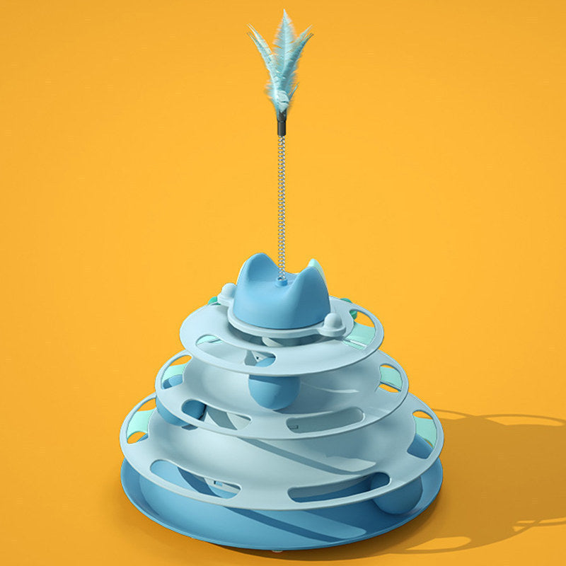 Giocattolo per gatti con palla girevole per intrattenimento autonomo.