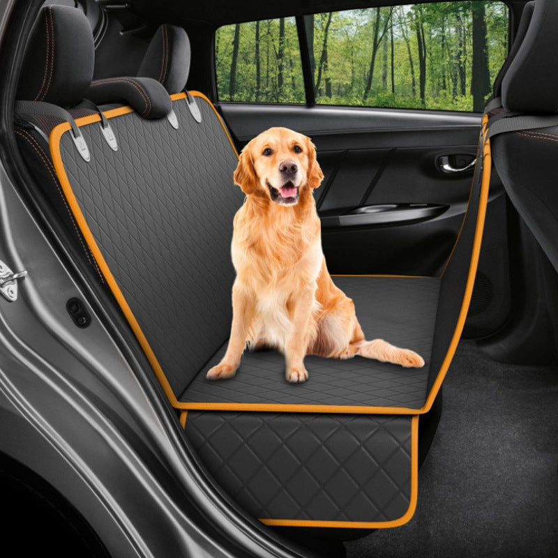 Copertina per sedile auto per cani con vista in rete, amaca trasportino per animali domestici, protezione di sicurezza per sedile posteriore con cerniera e tasca per viaggi.