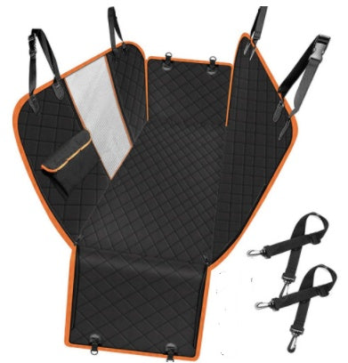 Copertina per sedile auto per cani con vista in rete, amaca trasportino per animali domestici, protezione di sicurezza per sedile posteriore con cerniera e tasca per viaggi.