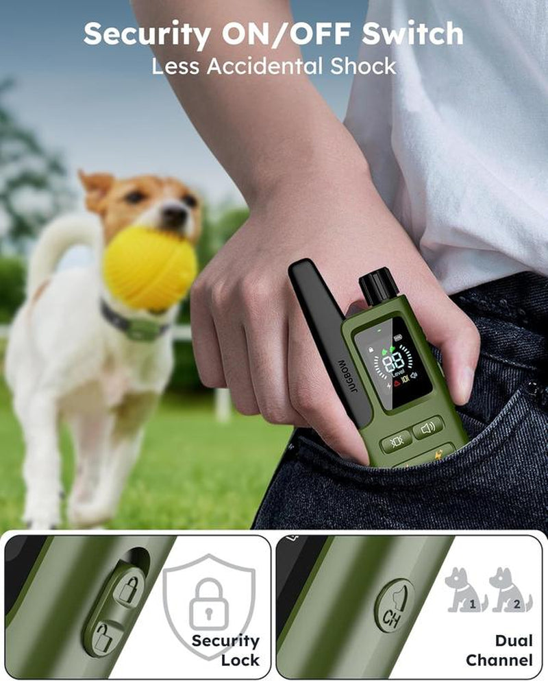 JUGBOW Dog Training Collar 3300FT Dog Training Behavior Aid, Remote IPX7 Waterproof with 4 Training Modes, Rechargeable E-Collar DT61