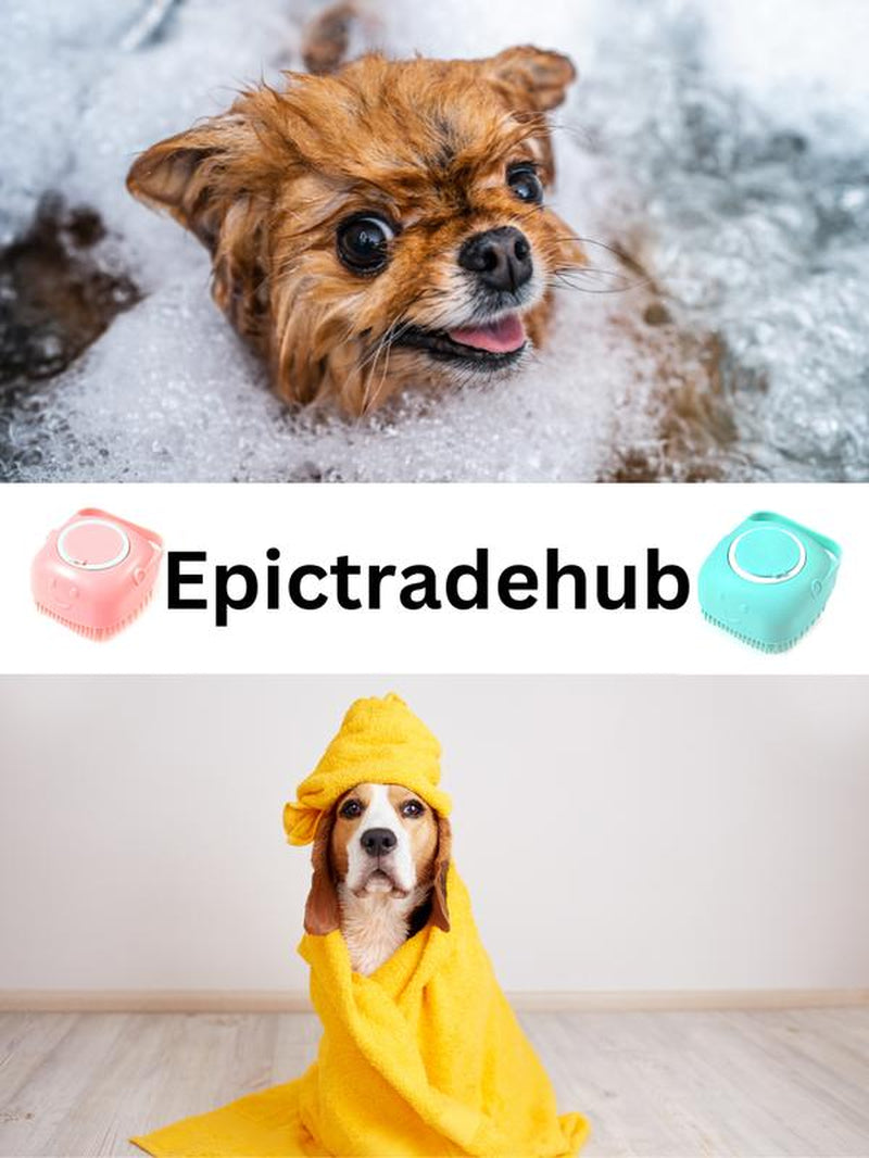 Summer Pet Bath Soap Dispenser Massage Brush, Silicone Massager Shampoo Dispensing Brush, Easy to Use, Christmas Comfort Dog Bath Shampoo Brush, Pet Massage Brush, Pet Products, Grooming