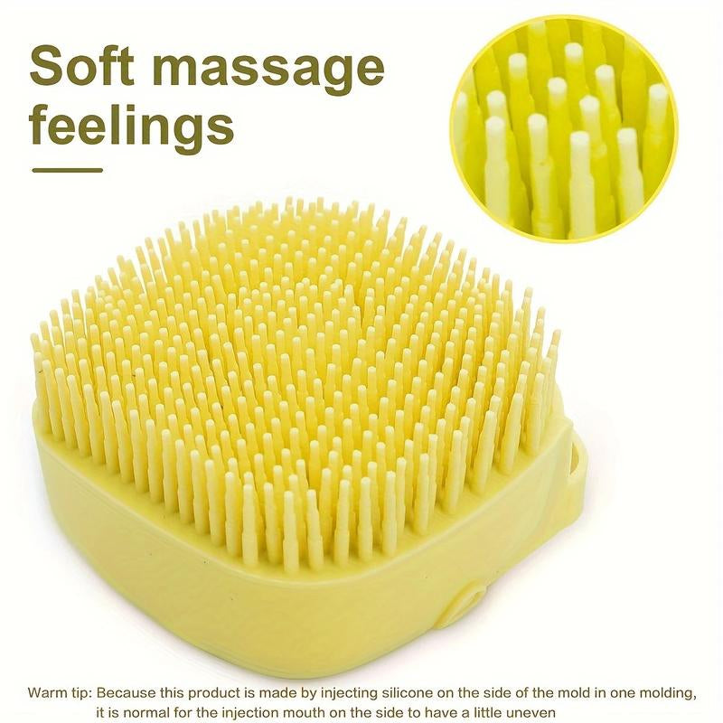 Summer Pet Bath Soap Dispenser Massage Brush, Silicone Massager Shampoo Dispensing Brush, Easy to Use, Christmas Comfort Dog Bath Shampoo Brush, Pet Massage Brush, Pet Products, Grooming