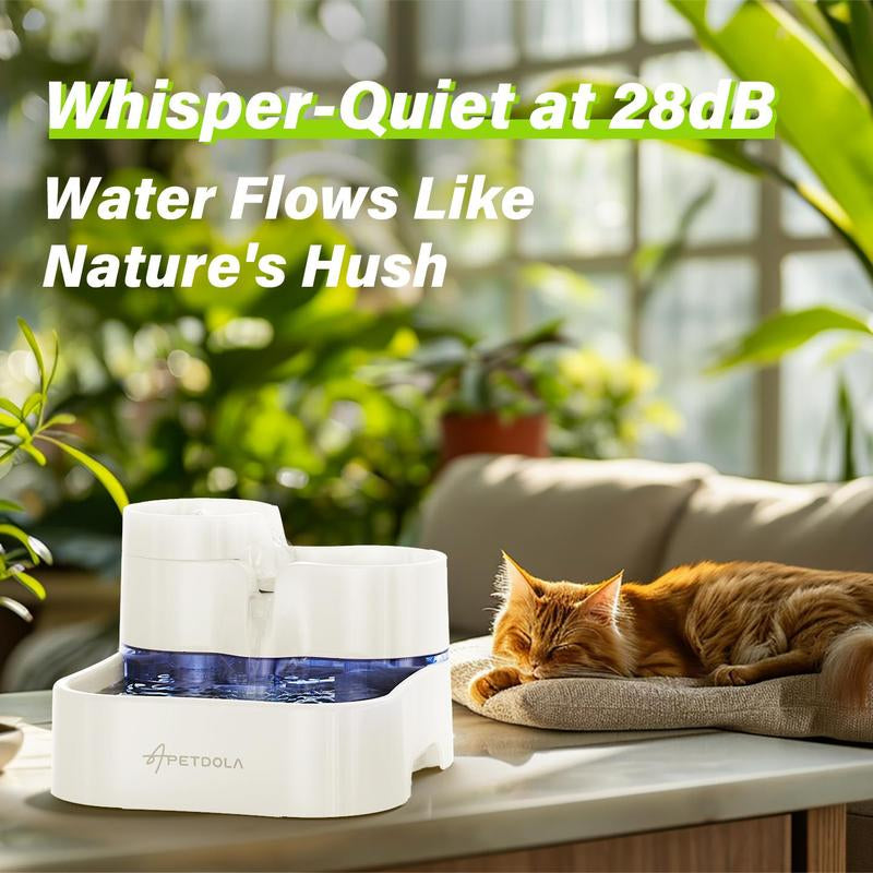 Apetdola Catscade Ultrafiltration Cat Water Fountain, Multi-Level Design with 3 Drinking Areas, 101Oz/3L Indoor Pet Fountain for Cats and Dogs Water Fountain