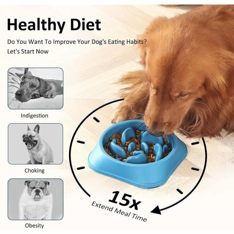 2 Count Slow Feeder Bowls, Pet Supplies That Slow down Eating, Bowls, Maze Puzzle Feeder for Medium Breed