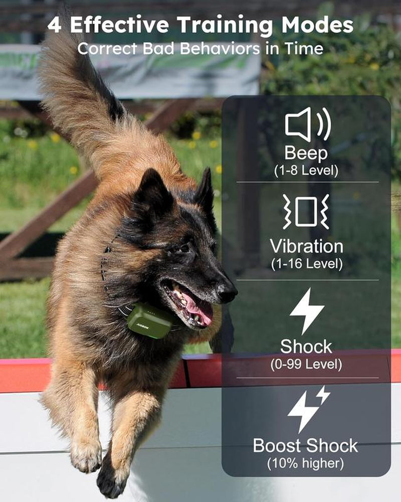 JUGBOW Dog Training Collar 3300FT Dog Training Behavior Aid, Remote IPX7 Waterproof with 4 Training Modes, Rechargeable E-Collar DT61
