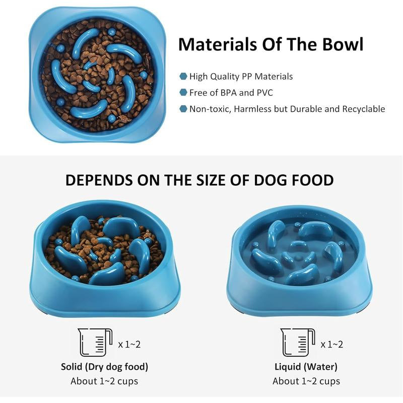 2 Count Slow Feeder Bowls, Pet Supplies That Slow down Eating, Bowls, Maze Puzzle Feeder for Medium Breed